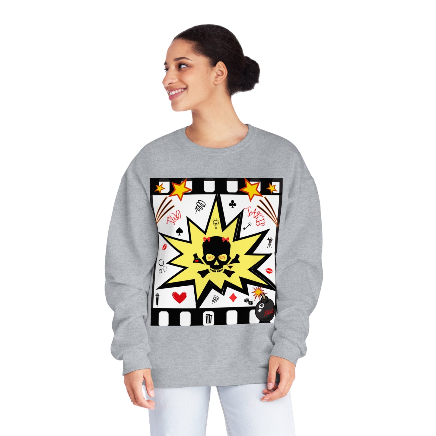 Skull Comic Unisex Crewneck Sweatshirt