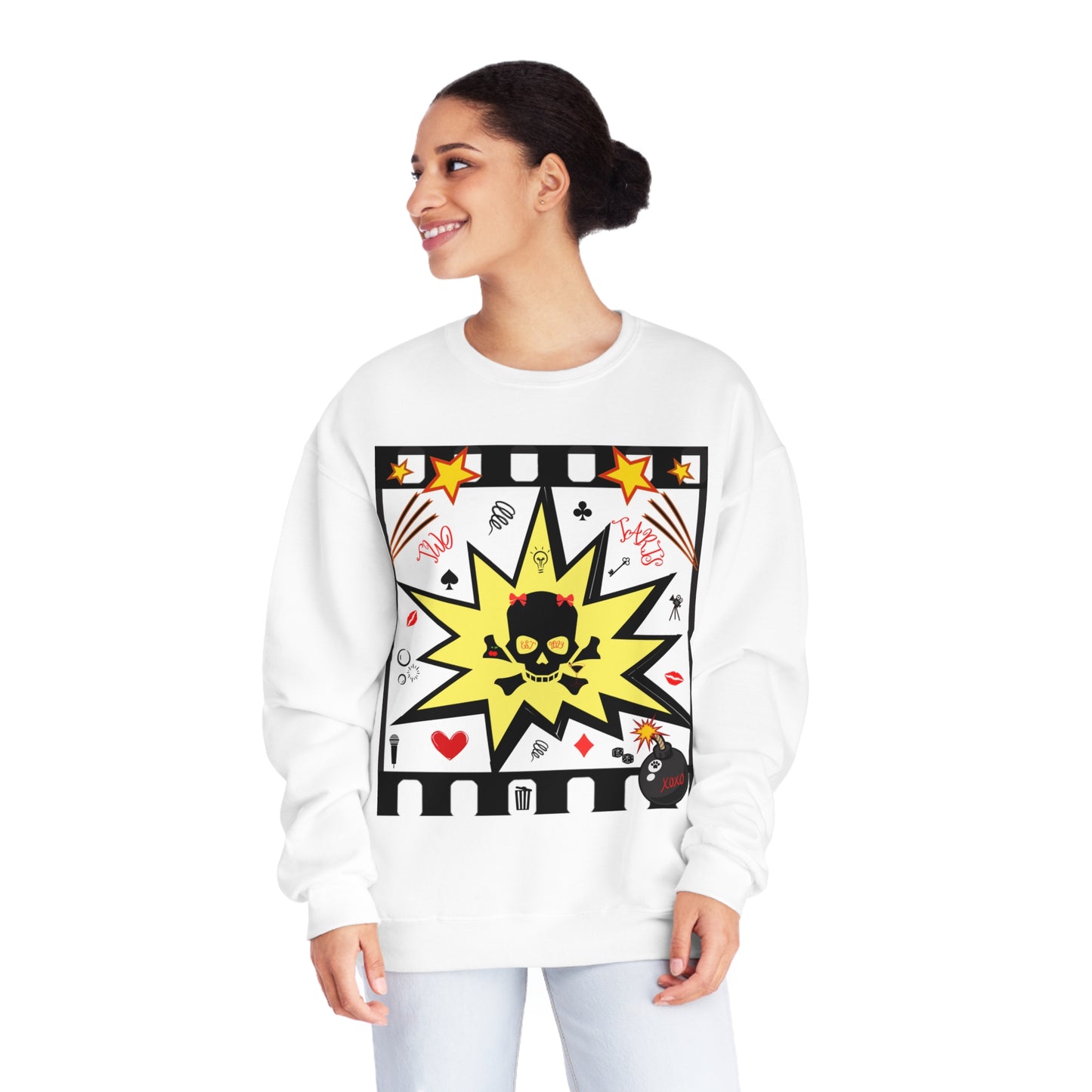 Skull Comic Unisex Crewneck Sweatshirt