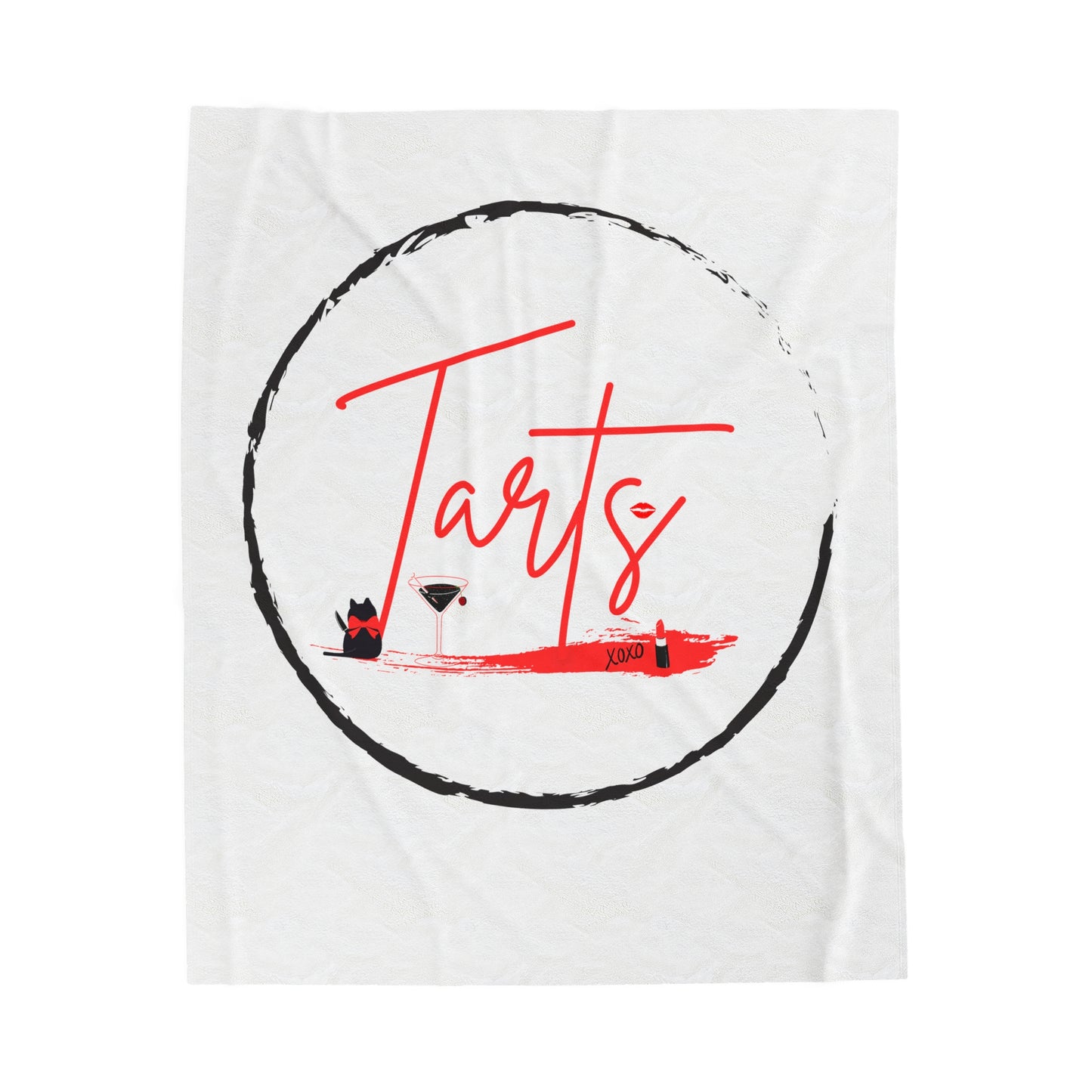 Two Tarts Talking Trash Lipstick Kitty Velveteen Plush Blanket