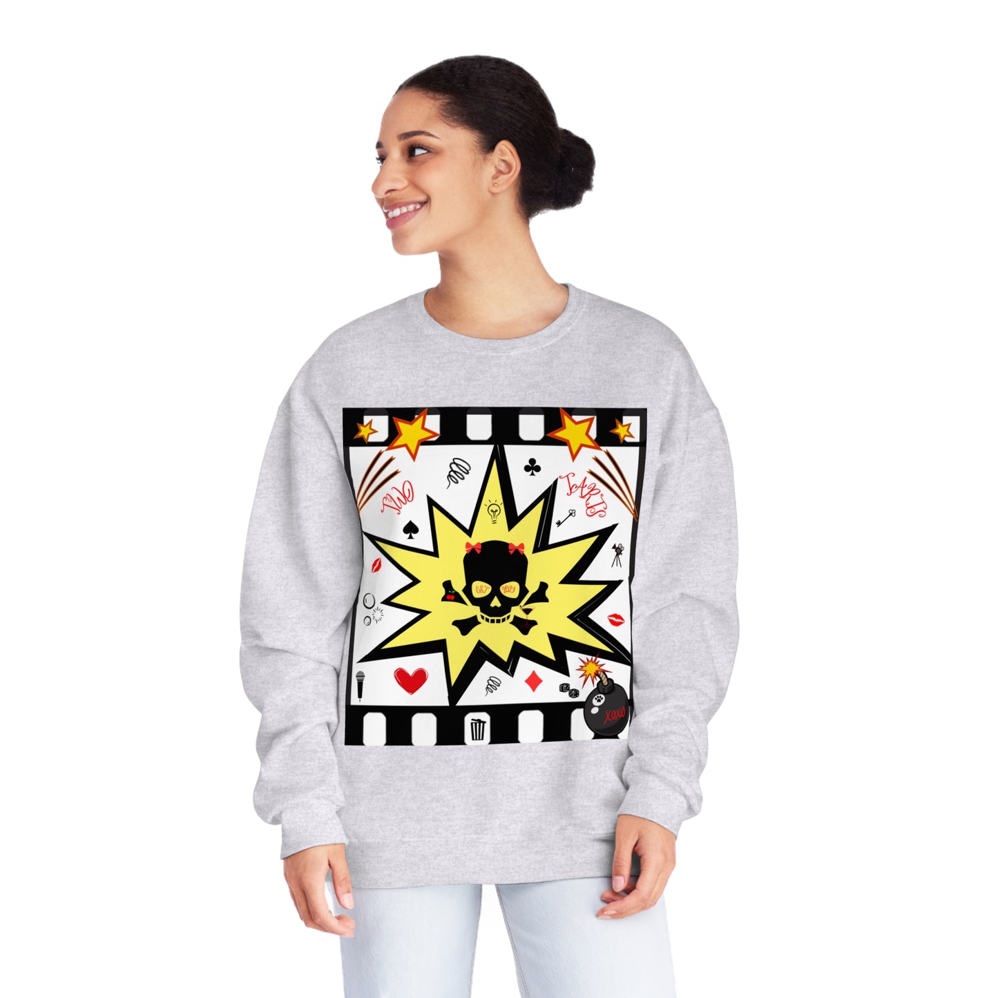 Skull Comic Unisex Crewneck Sweatshirt