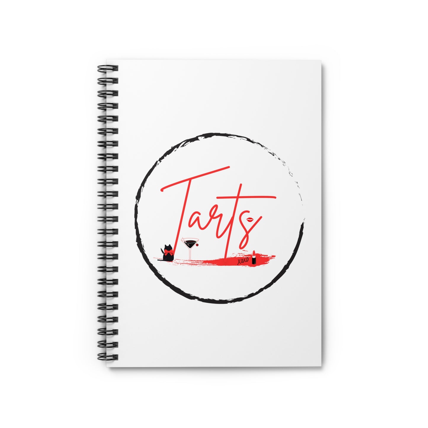 Two Tarts Talking Trash Lipstick Kitty Spiral Notebook - Ruled Line
