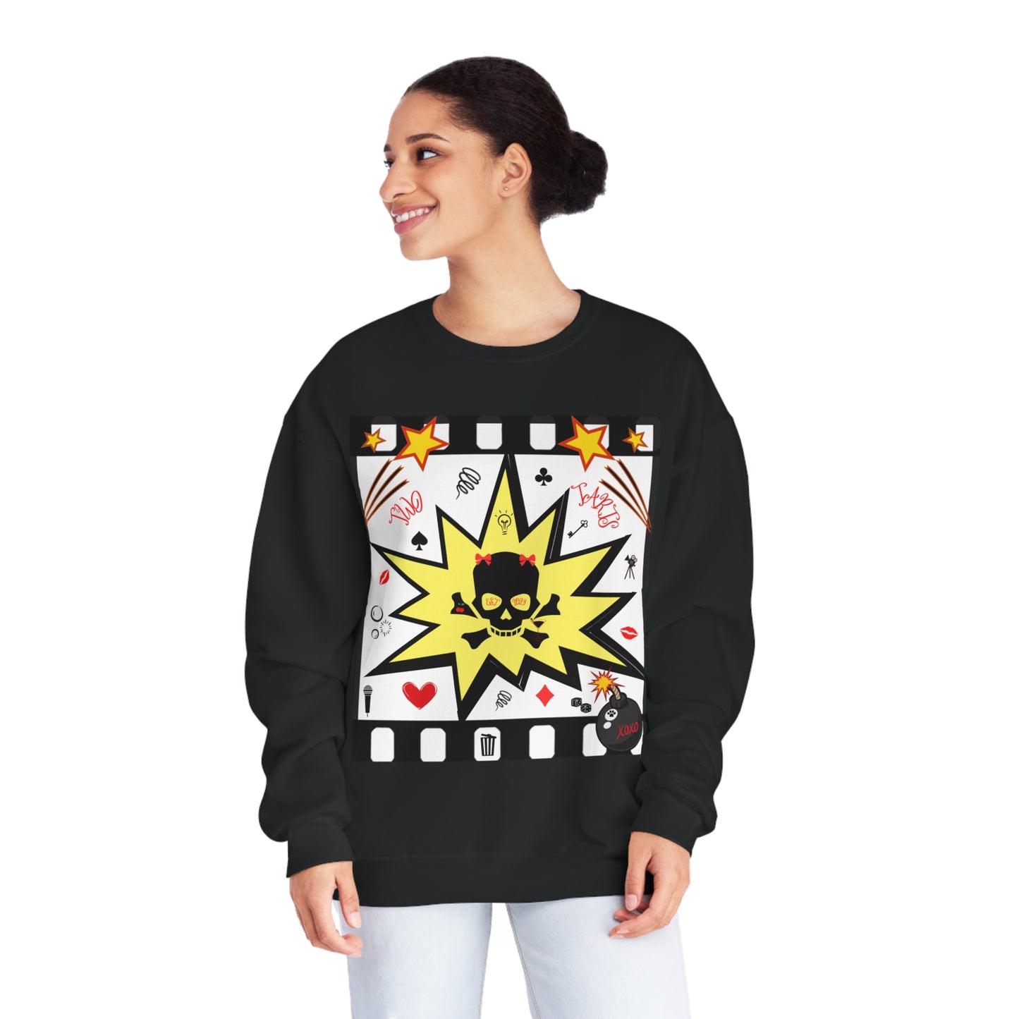 Skull Comic Unisex Crewneck Sweatshirt
