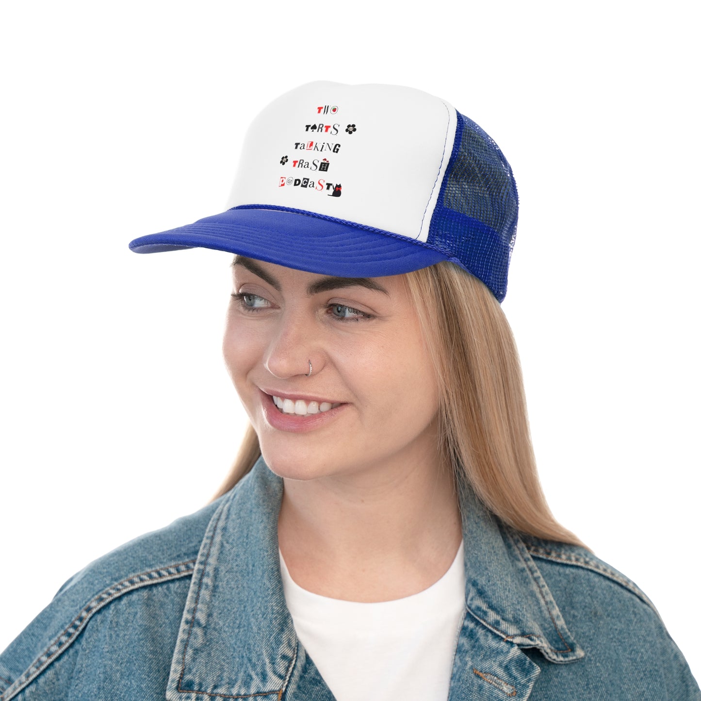Two Tarts Talking Trash Serial Kitty Women's Trucker Caps