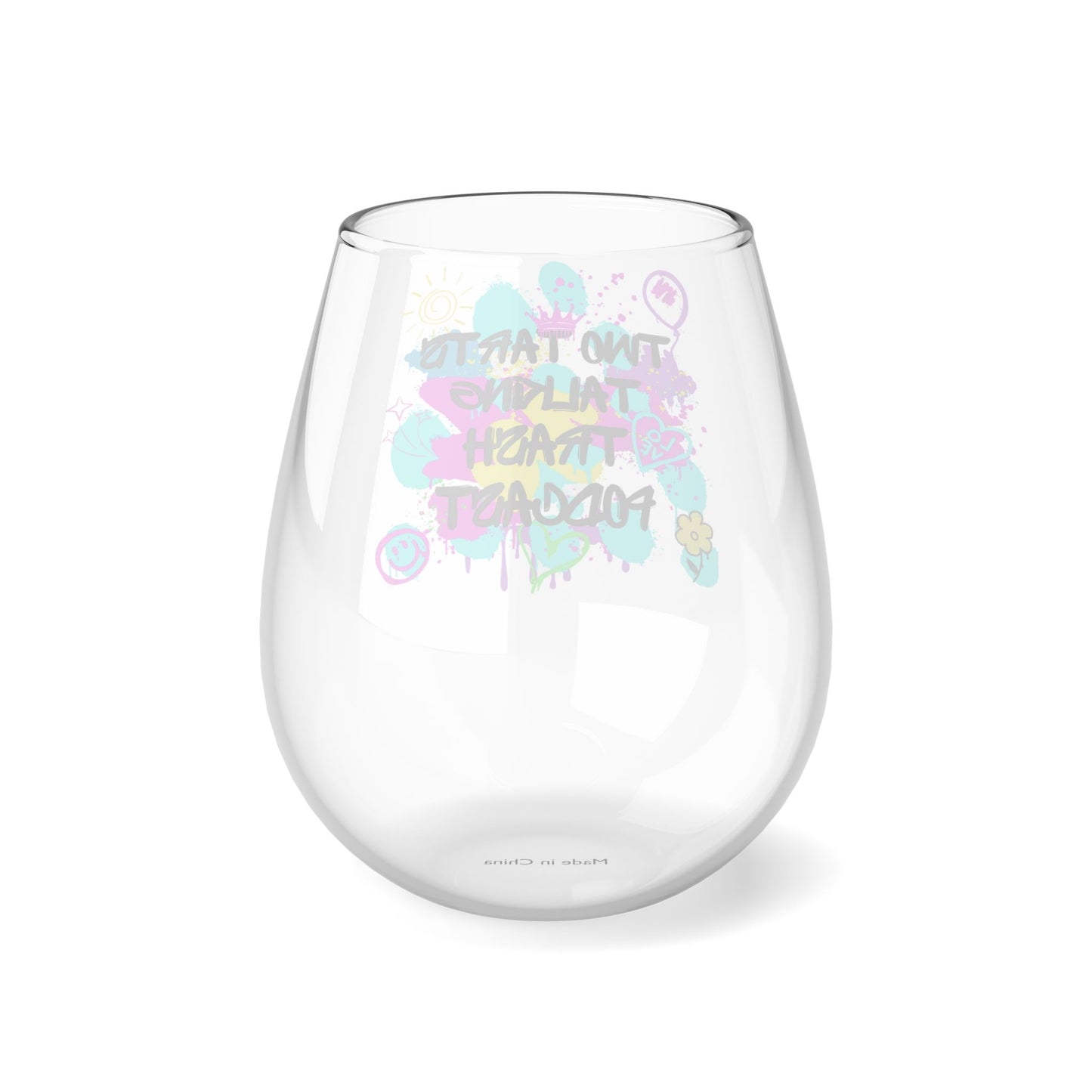 Two Tarts Graffiti Stemless Wine Glass, 11.75oz