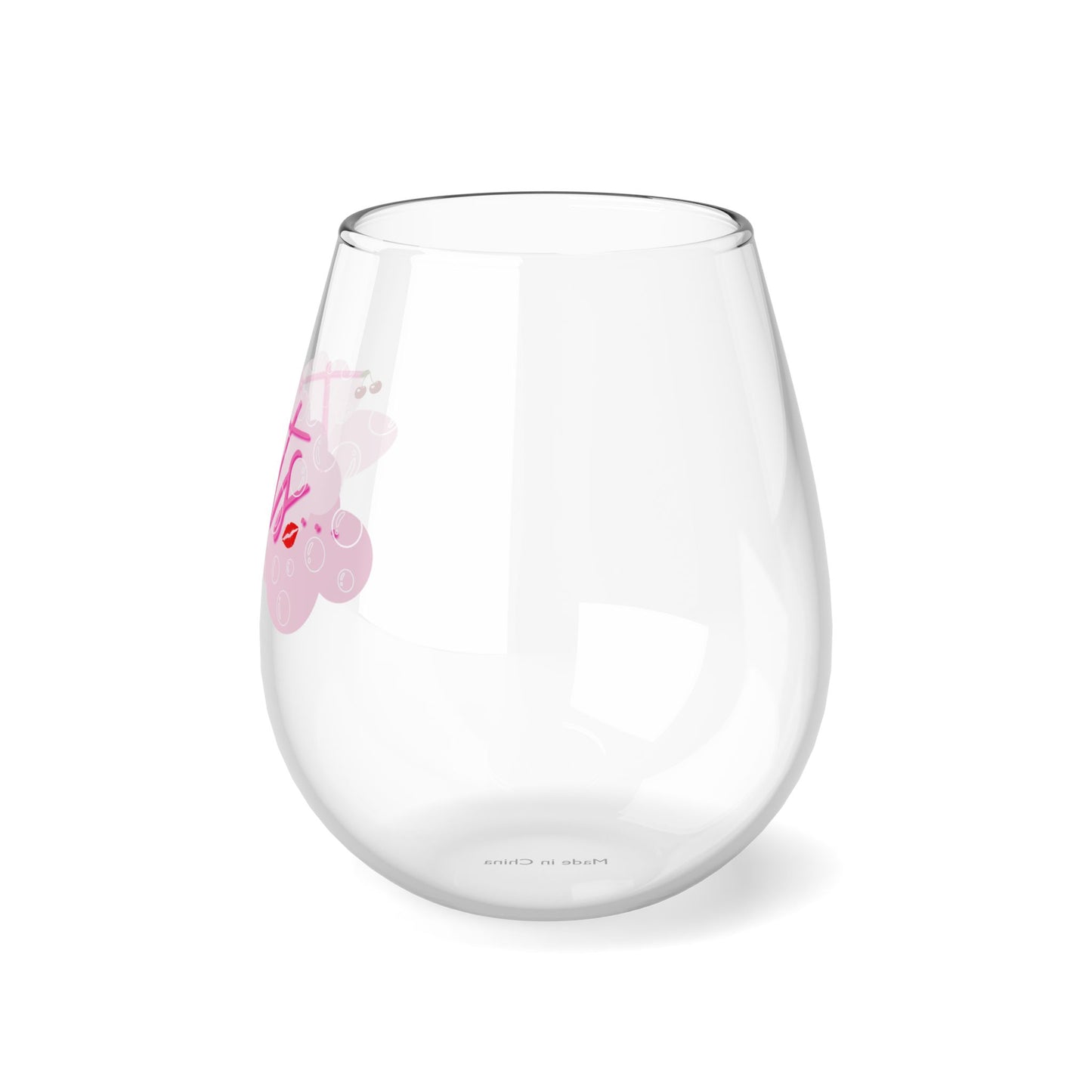 Two Tarts Tarts Kiss Stemless Wine Glass, 11.75oz