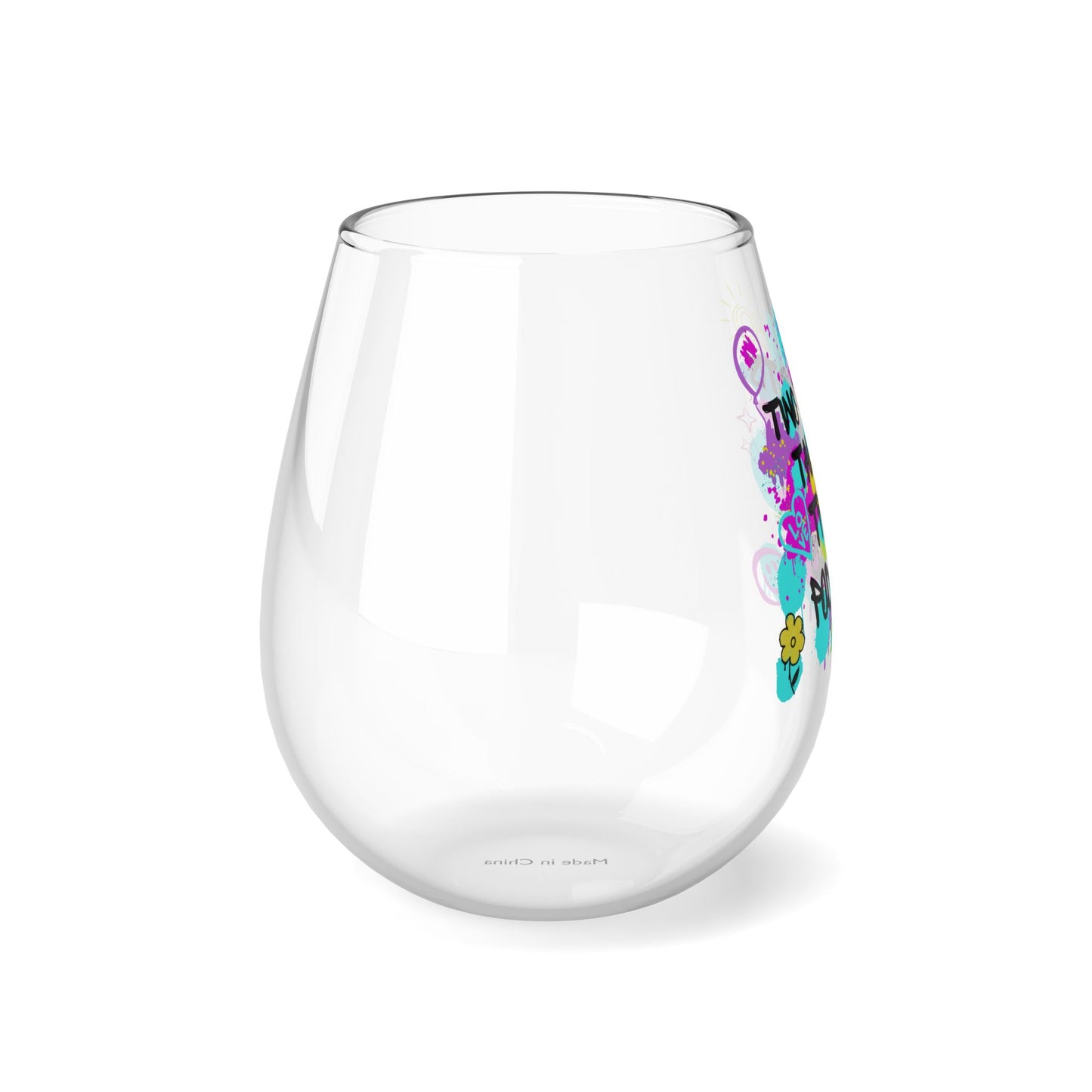 Two Tarts Graffiti Stemless Wine Glass, 11.75oz