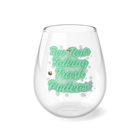 Two Tarts Green Bubbles Stemless Wine Glass, 11.75oz