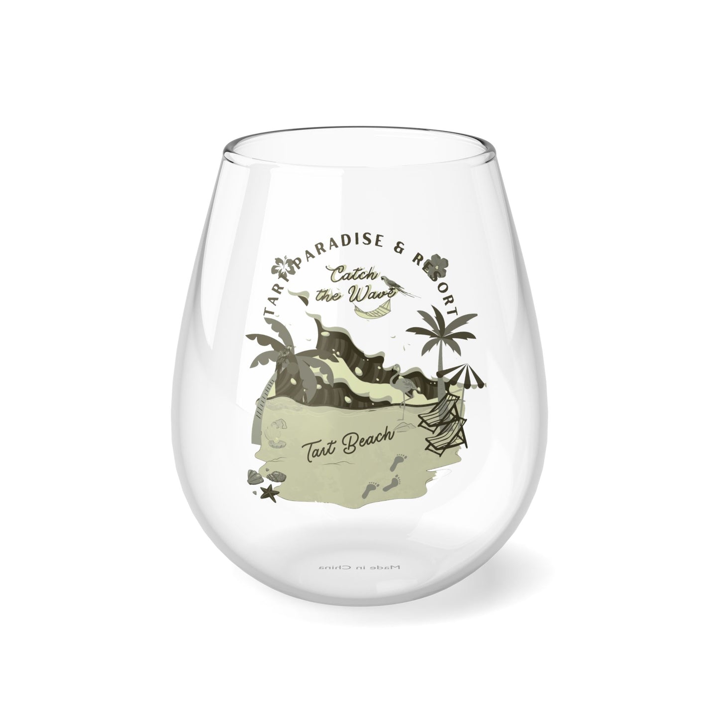 Two Tarts Beach Stemless Wine Glass, 11.75oz