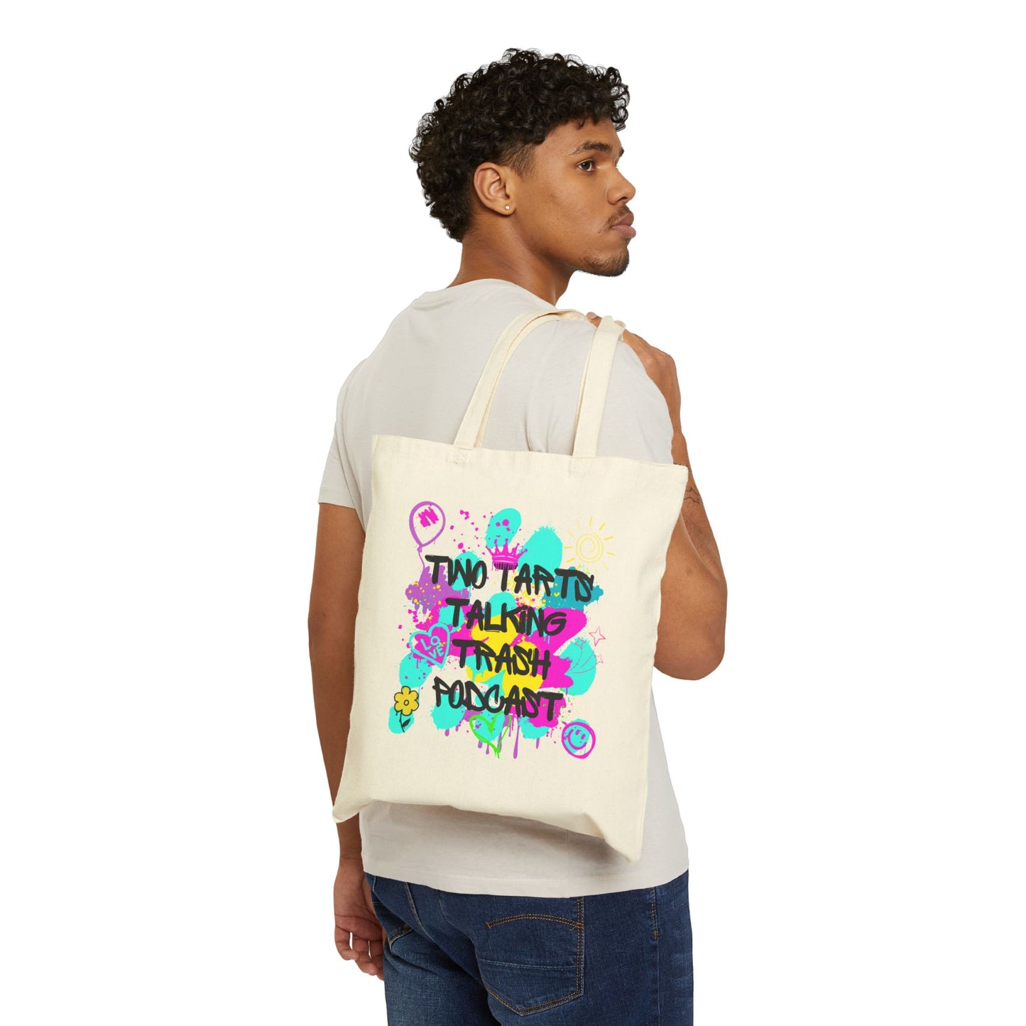 Two Tarts Graffiti Cotton Canvas Tote Bag