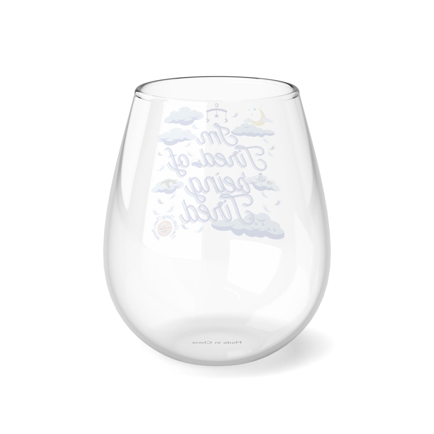 Two Tarts Tired Stemless Wine Glass, 11.75oz