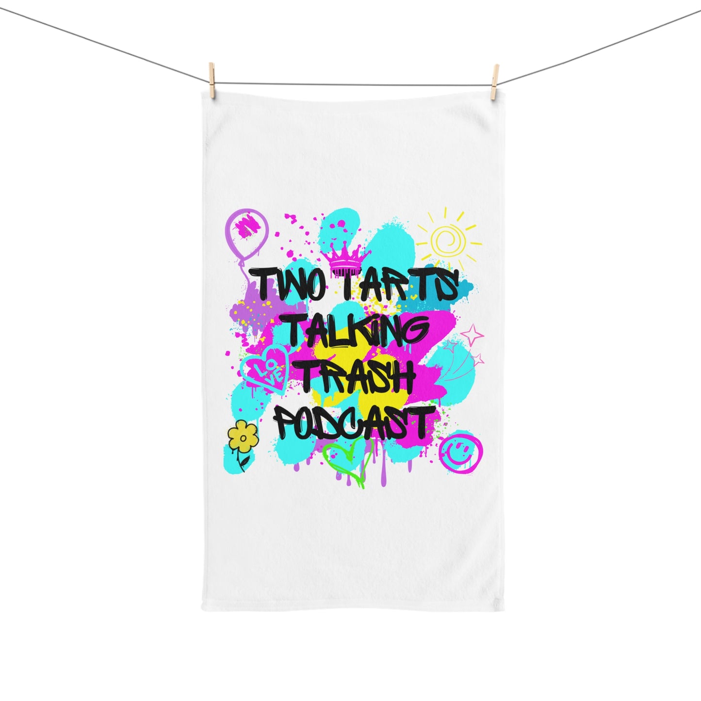 Two Tarts Graffiti Hand Towel