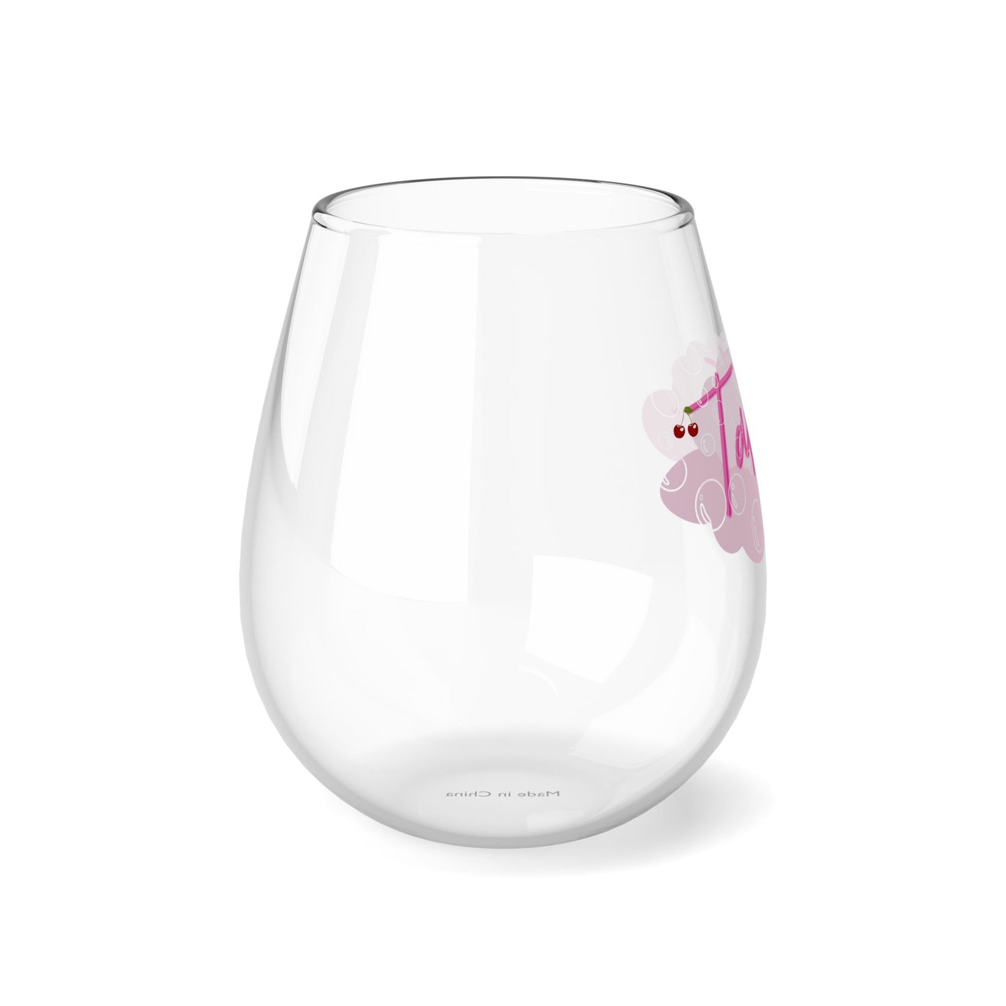 Two Tarts Tarts Kiss Stemless Wine Glass, 11.75oz