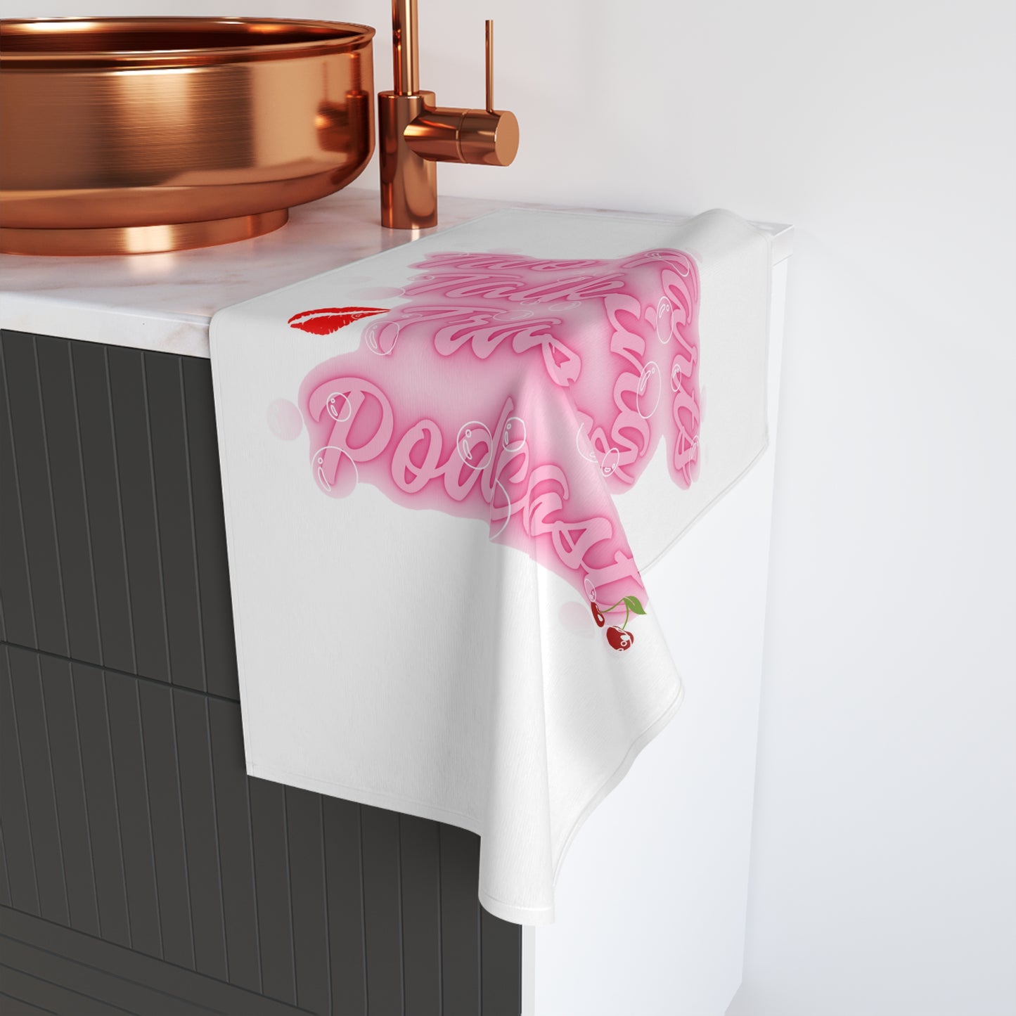 Two Tarts Pink Bubble Hand Towel