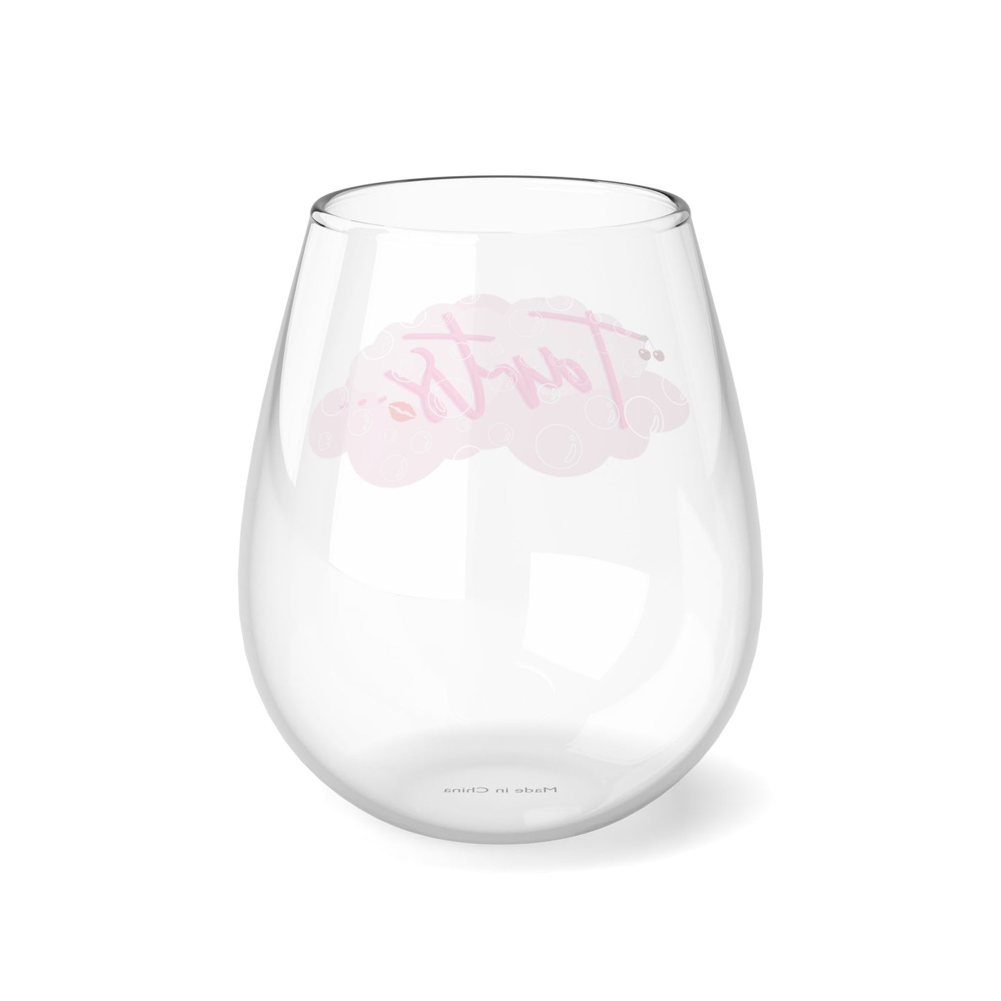 Two Tarts Tarts Kiss Stemless Wine Glass, 11.75oz