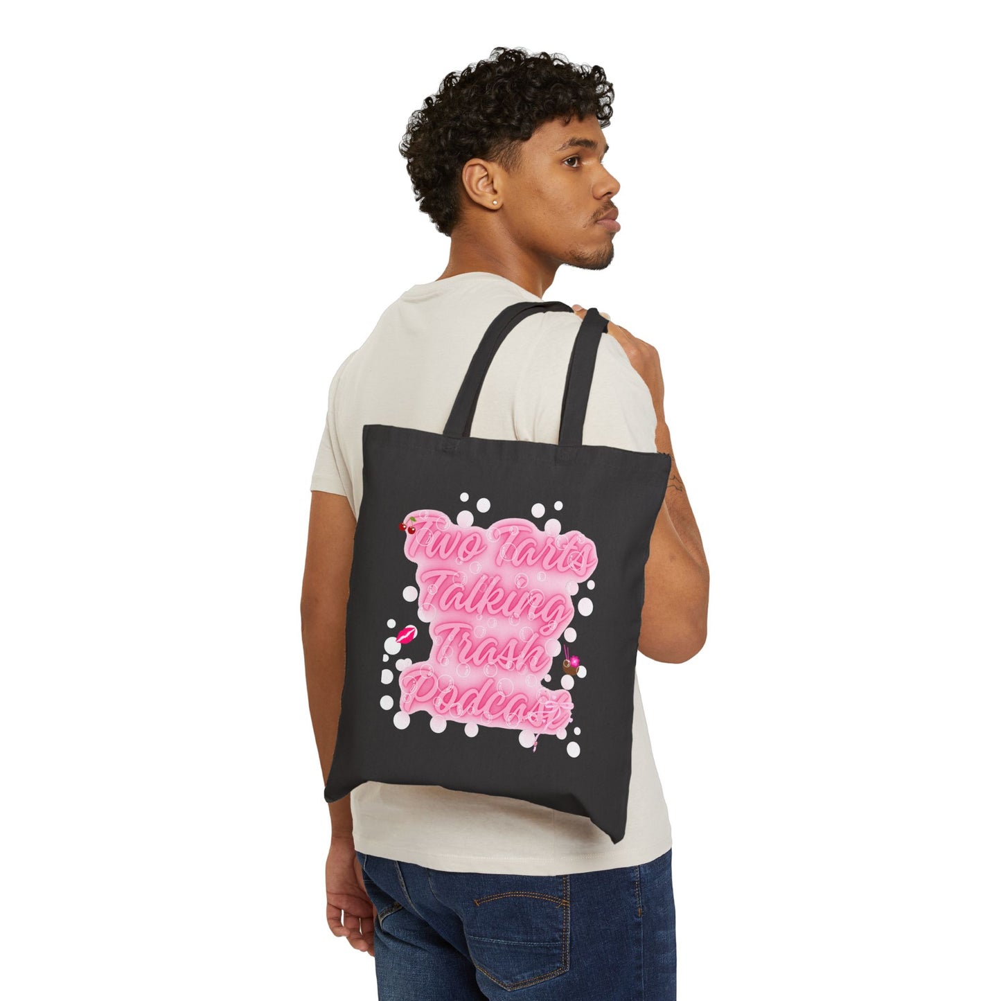 Two Tarts Pink Bubble Cotton Canvas Tote Bag