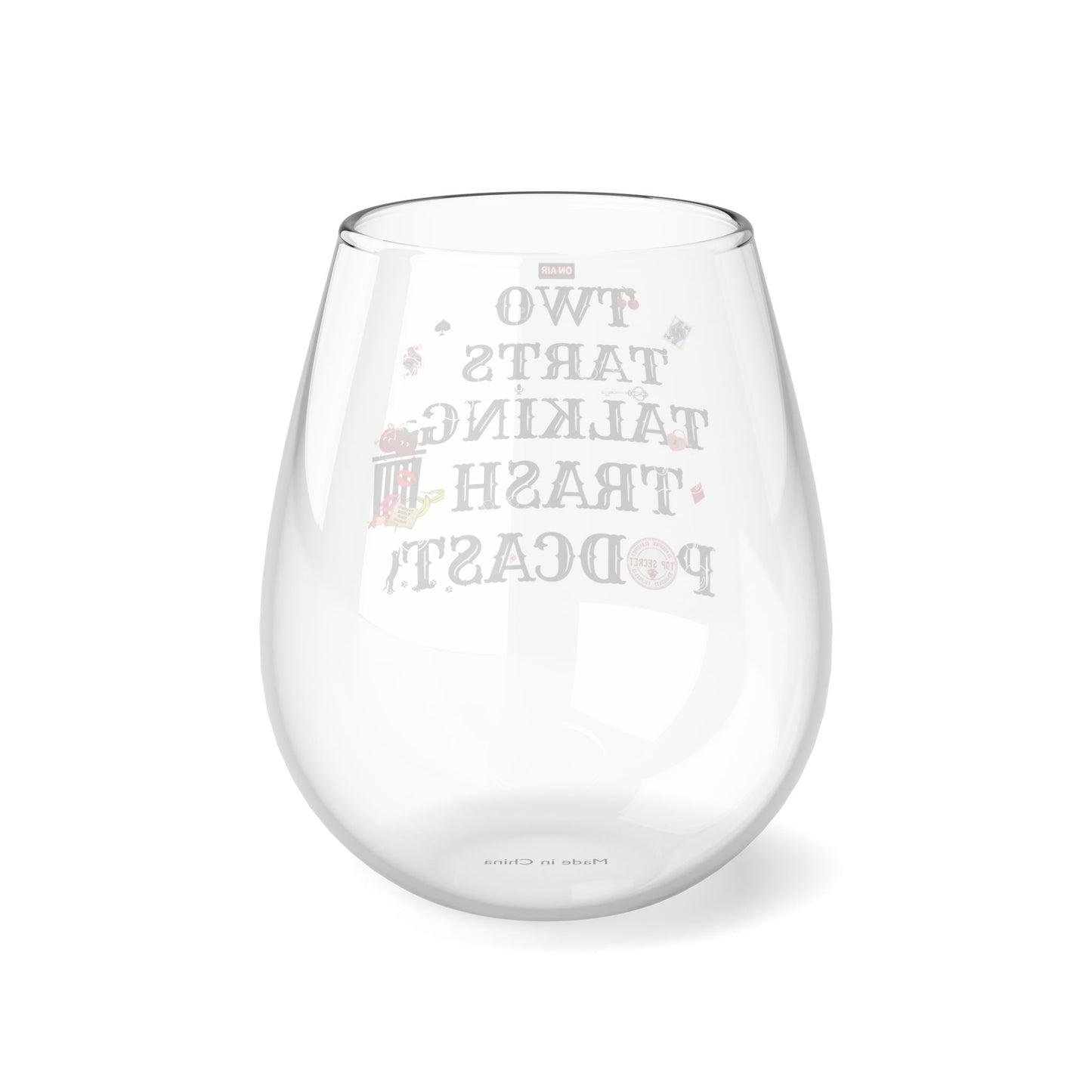 Two Tarts Cherries Stemless Wine Glass, 11.75oz