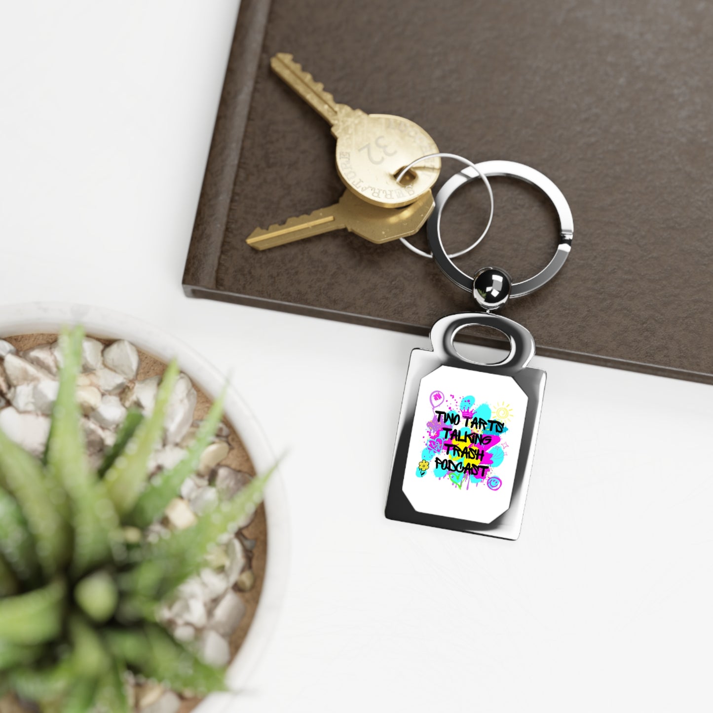 Two Tarts Graffiti Rectangle Photo Keyring