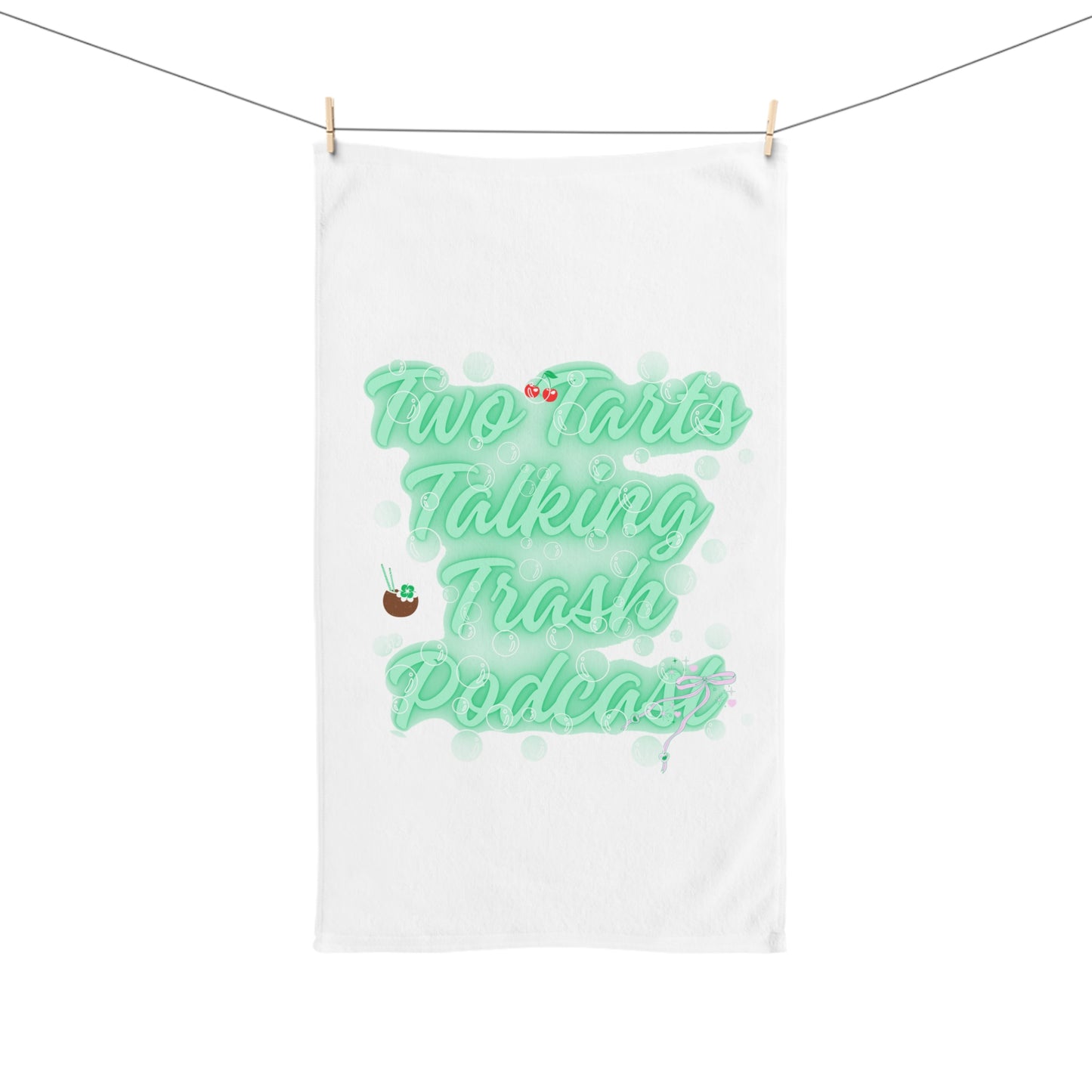 Two Tarts Green Bubble Hand Towel