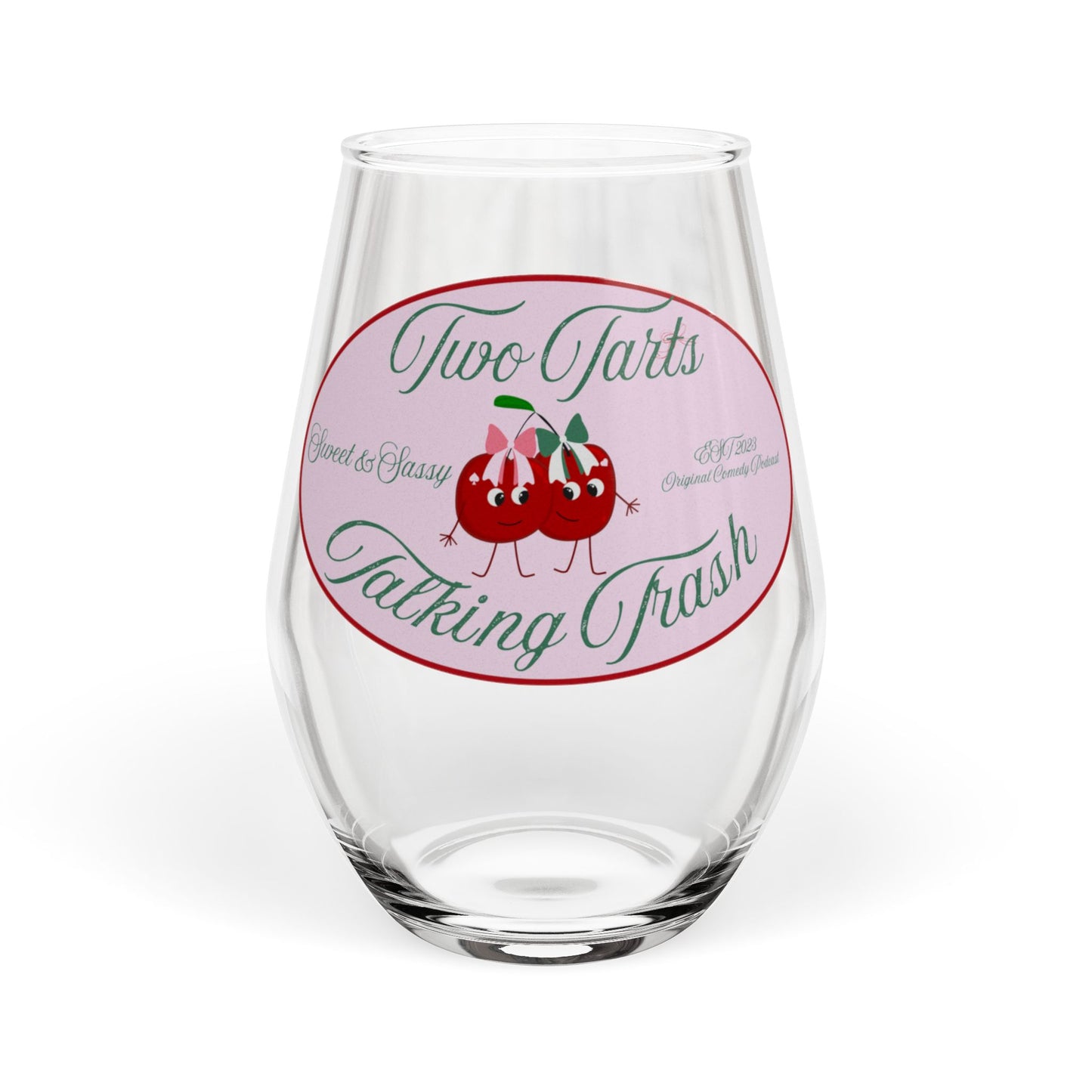Tarts Cherry Stemless Wine Glass, 11.75oz