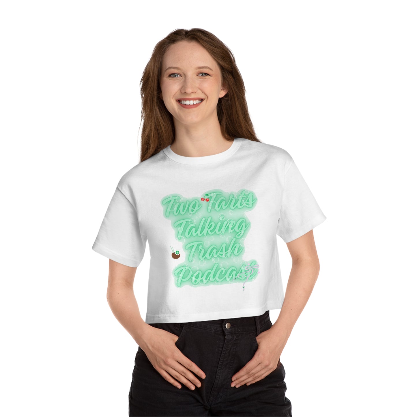 Two Tarts Green Bubble Cropped T-Shirt