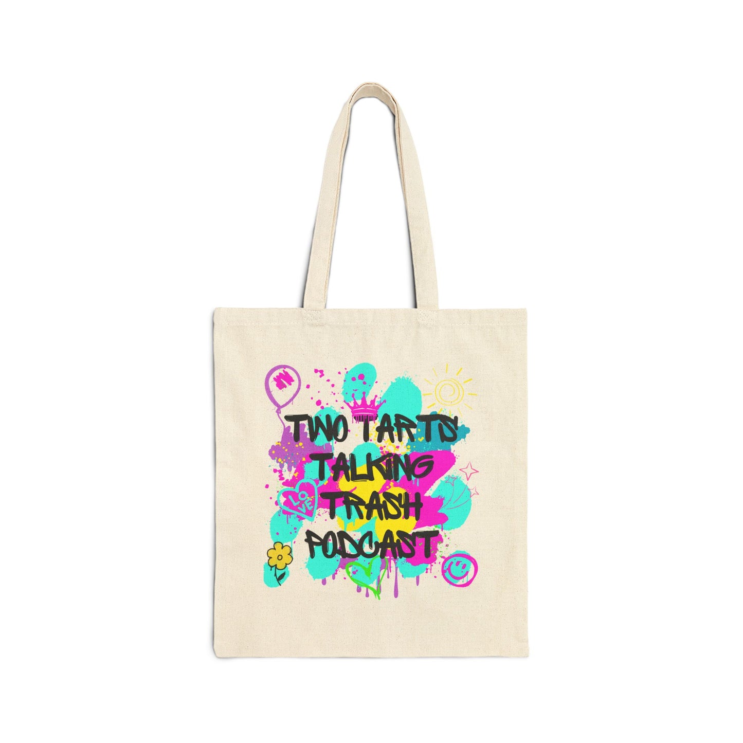 Two Tarts Graffiti Cotton Canvas Tote Bag