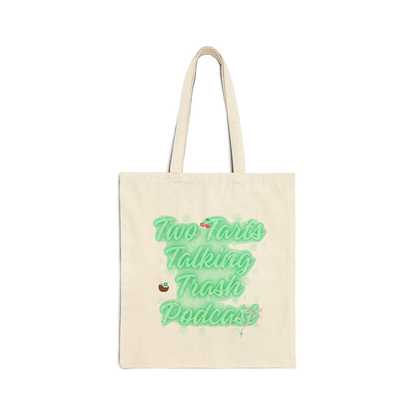 Two Tarts Talking Trash Podcast Green Bubble Cotton Canvas Tote Bag