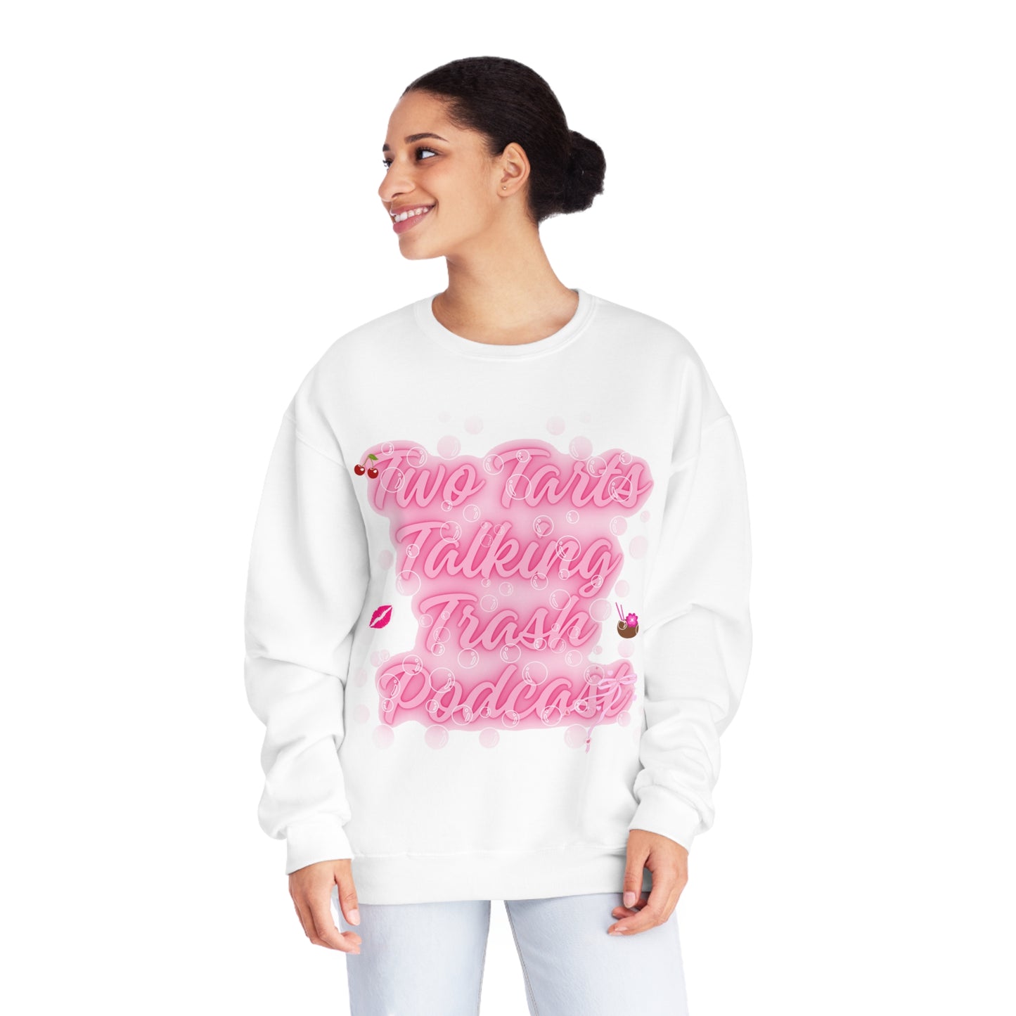 Two Tarts Bubble Pink Unisex Crewneck Sweatshirt