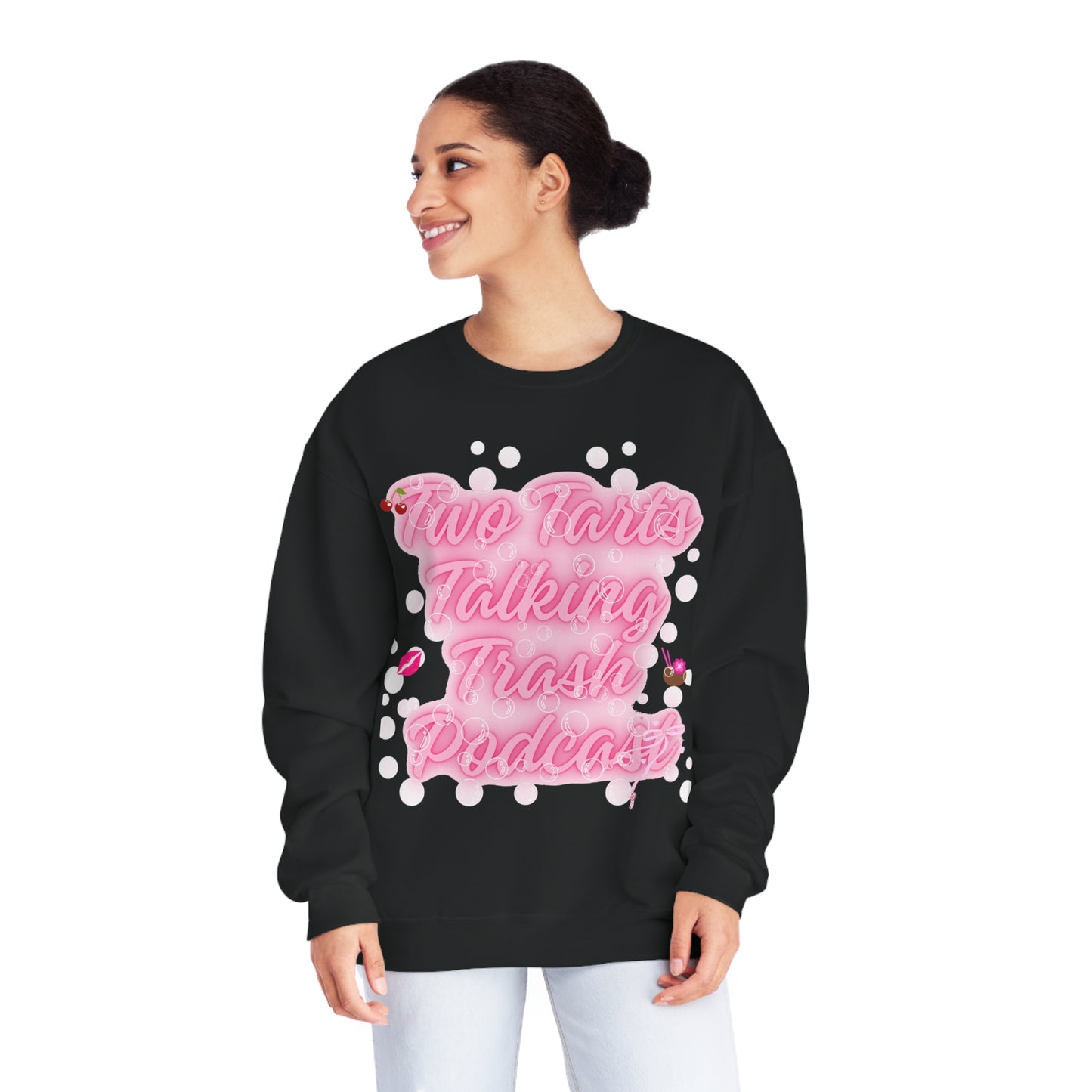 Two Tarts Talking Trash Podcast Bubble Pink Unisex NuBlend® Crewneck Sweatshirt