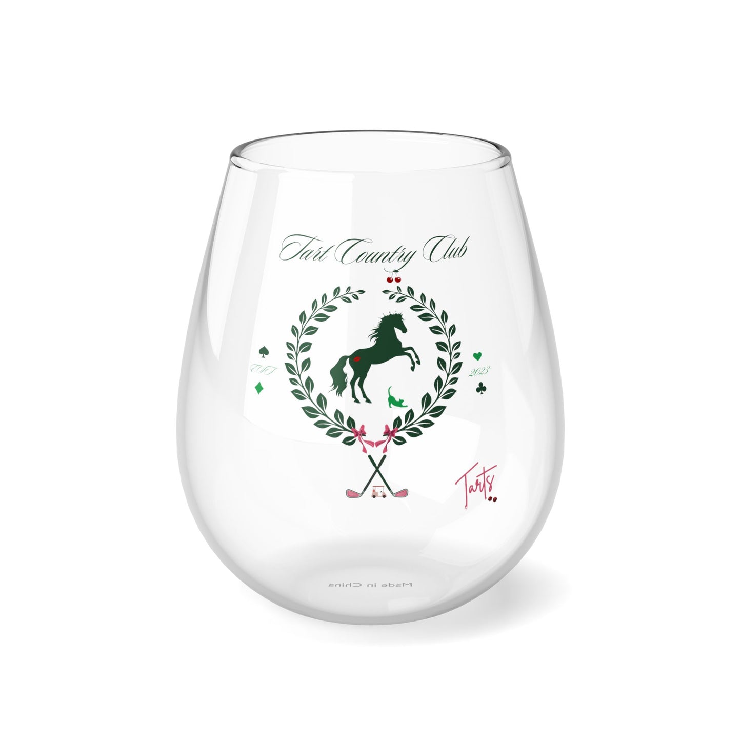 Two Tarts Country Club Stemless Wine Glass, 11.75oz