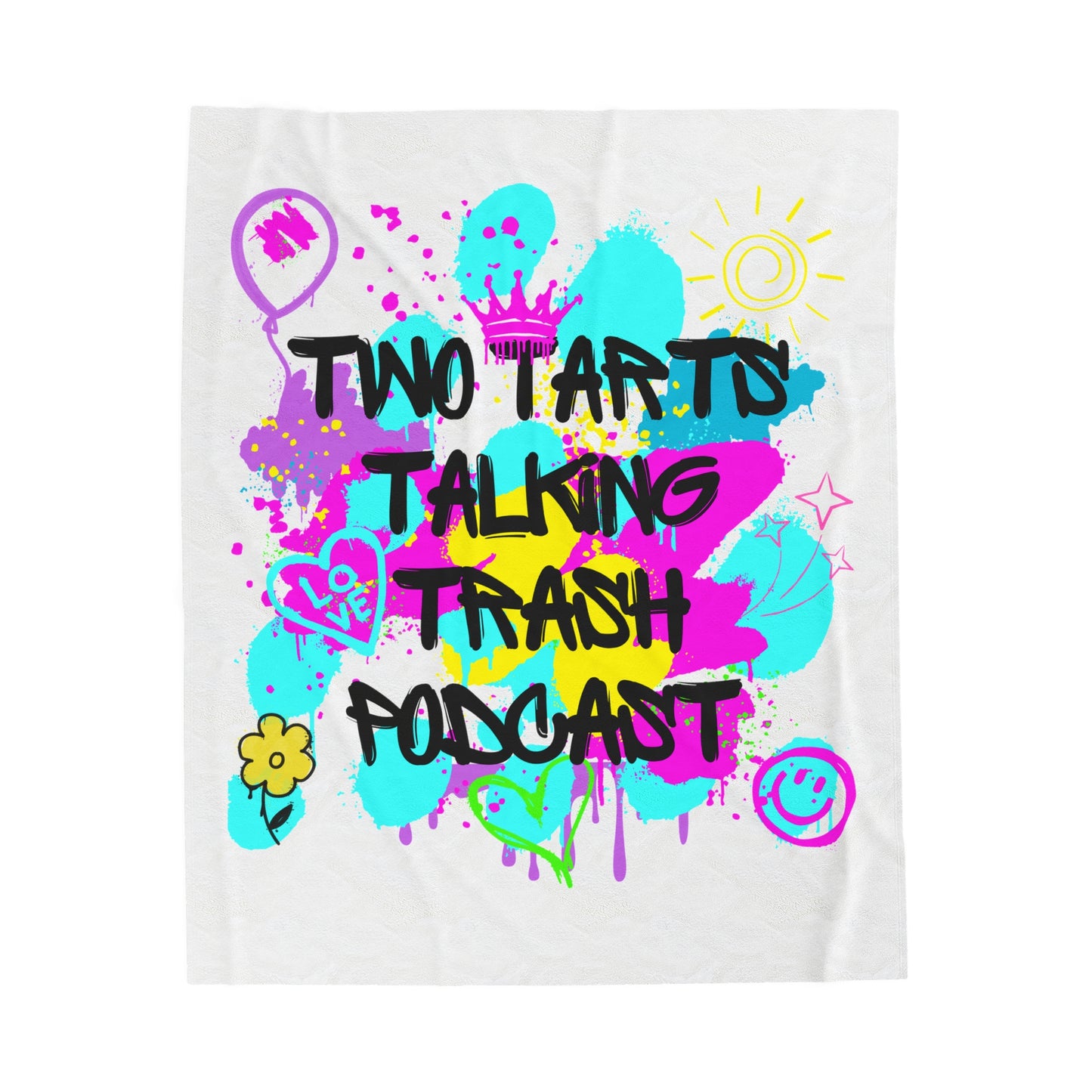 Two Tarts Talking Trash Podcast Graffiti Plush Blankets