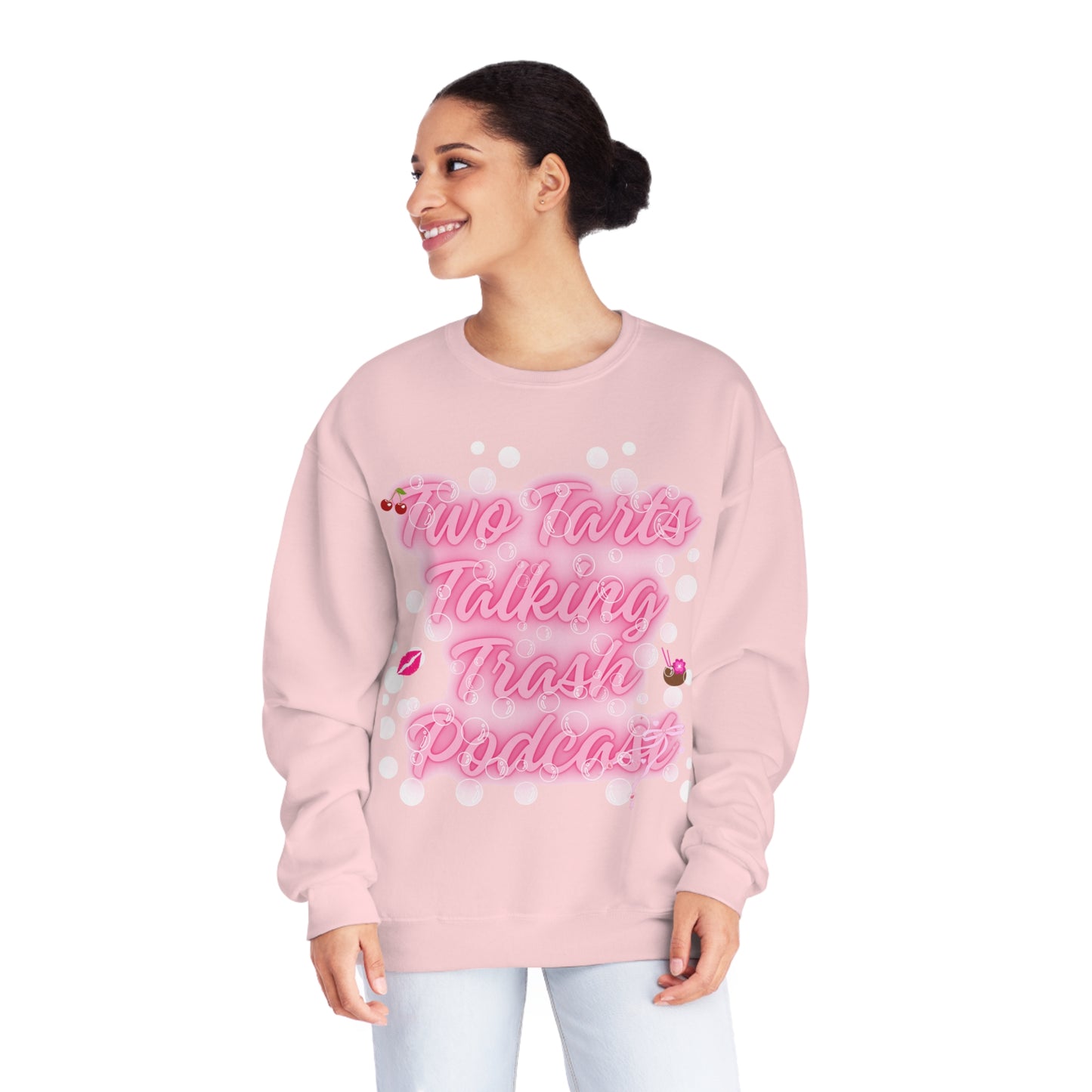 Two Tarts Bubble Pink Unisex Crewneck Sweatshirt