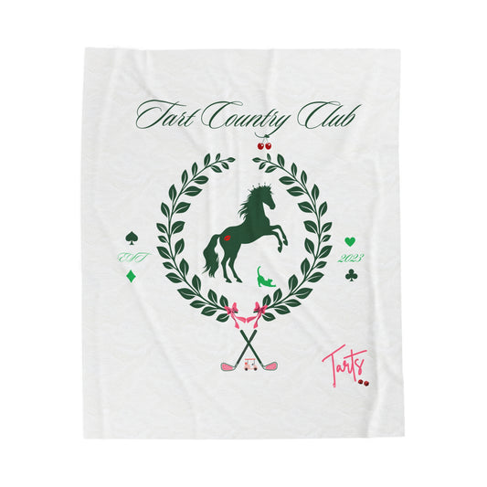 Two Tarts Country Club Velveteen Plush Blanket