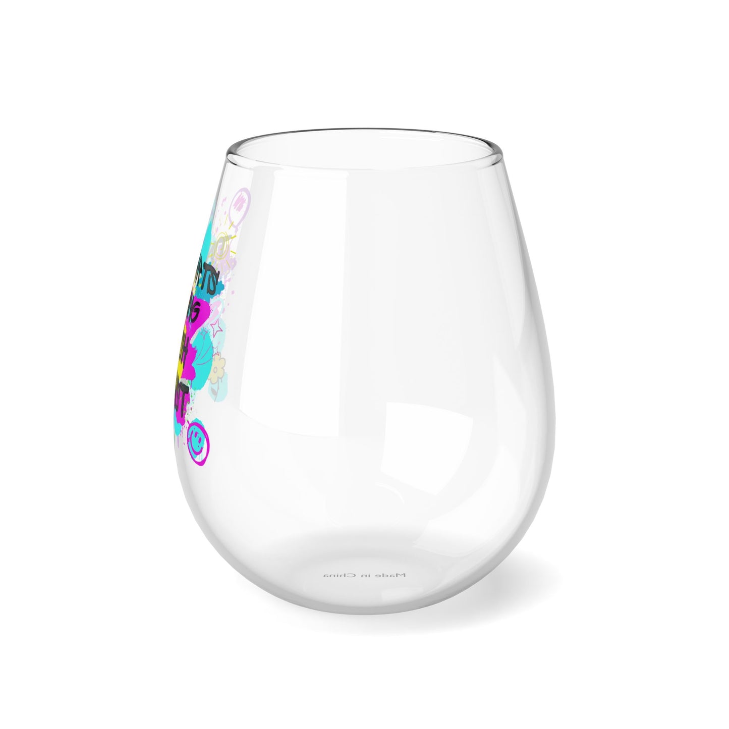 Two Tarts Graffiti Stemless Wine Glass, 11.75oz