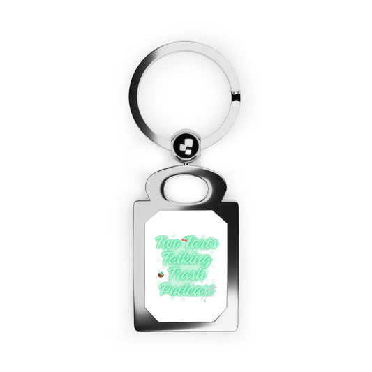 Two Tarts Bubble Green Rectangle Photo Keyring